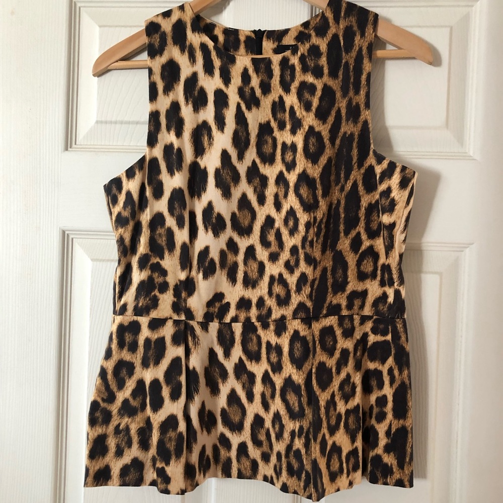 Zara leopard peplum tank top